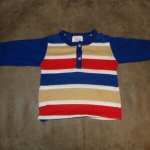 Vintage Boys Striped Shirt Tog-a-Longs Size 12 Months